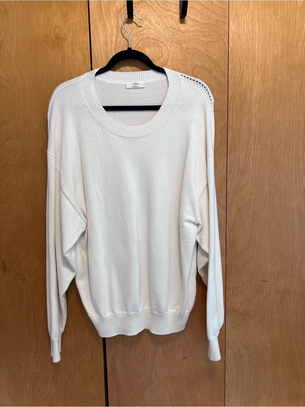 Wilfred Lightweight Cotten Cashmere Blend Crewneck Sweater - White